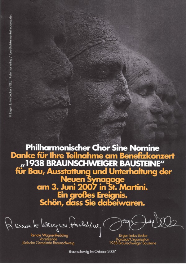 Plakat St. Martini 3. Juni 2007 "Benefizkonzert Braunschweiger Bausteine"