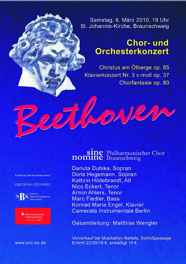 Plakat St. Johannis 6. März 2010 "Beethoven"